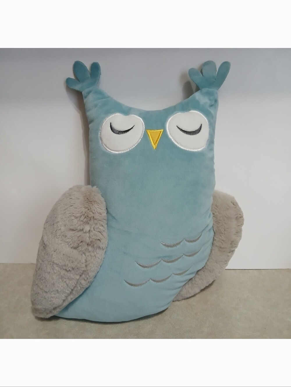 Tiny Dreamers At Home Owl Pillow Plush 16” Teal Stuffed Animal Plush Toy